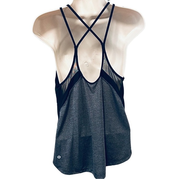Lululemon Run Off-Route Tank Heathered Black / Black Style  W1AWVS - Picture 3 of 5